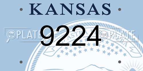 9224 Kansas License Plate