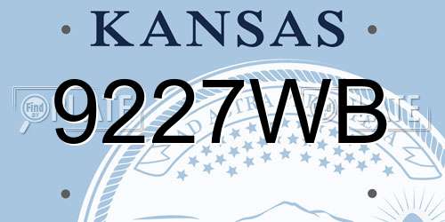 9227WB Kansas License Plate