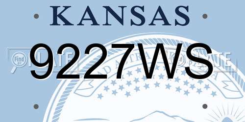 9227WS Kansas License Plate