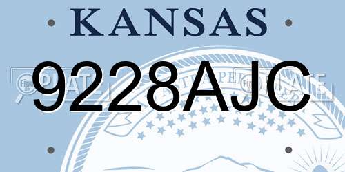 9228AJC Kansas License Plate