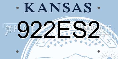 922ES2 Kansas License Plate