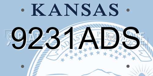 9231ADS Kansas License Plate