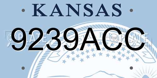 9239ACC Kansas License Plate