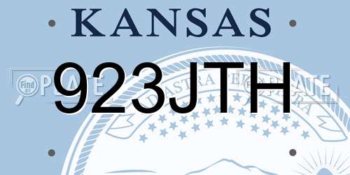 923JTH Kansas License Plate