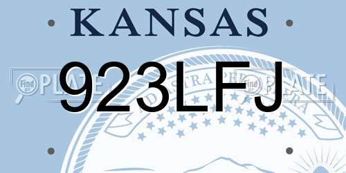 923LFJ Kansas License Plate