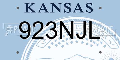 923NJL Kansas License Plate