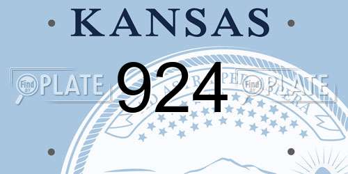 924 Kansas License Plate