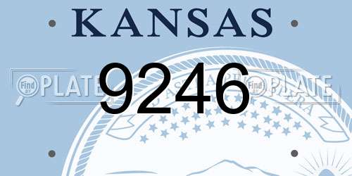 9246 Kansas License Plate