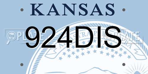924DIS Kansas License Plate