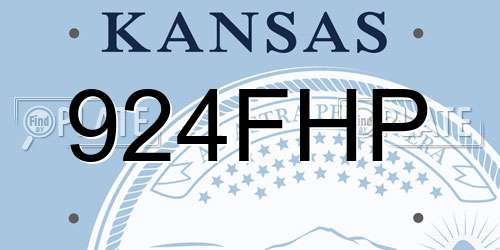 924FHP Kansas License Plate