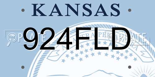 924FLD Kansas License Plate
