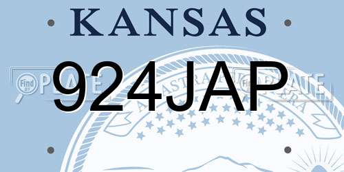 924JAP Kansas License Plate