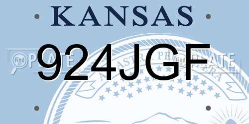 924JGF Kansas License Plate