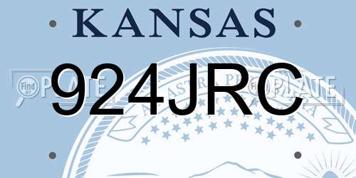 924JRC Kansas License Plate
