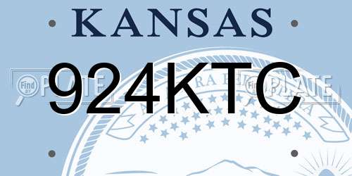 924KTC Kansas License Plate