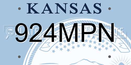 924MPN Kansas License Plate