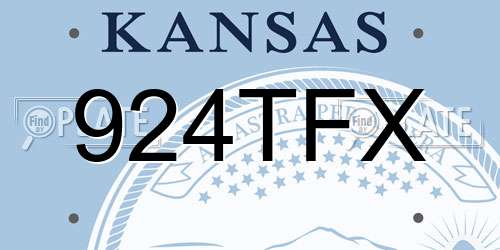 924TFX Kansas License Plate