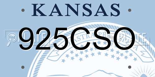925CSO Kansas License Plate