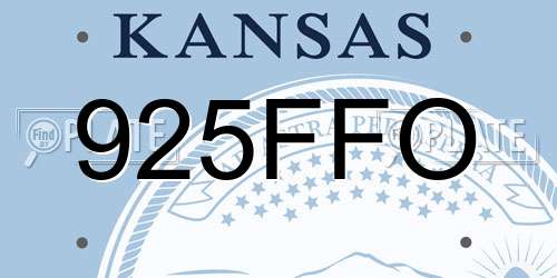 925FFO Kansas License Plate