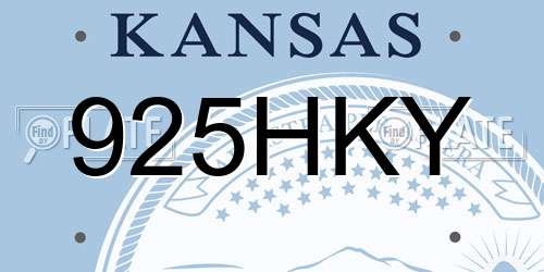925HKY Kansas License Plate
