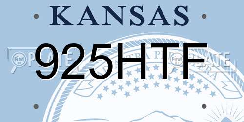 925HTF Kansas License Plate