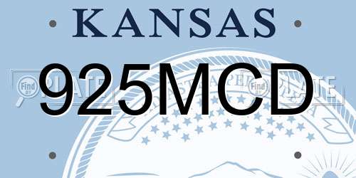 925MCD Kansas License Plate