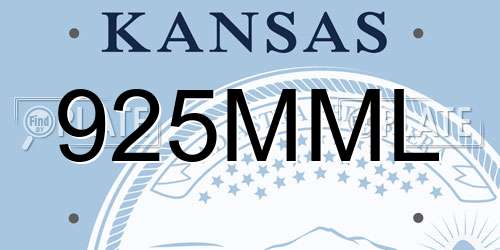 925MML Kansas License Plate