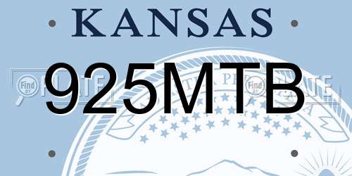 925MTB Kansas License Plate