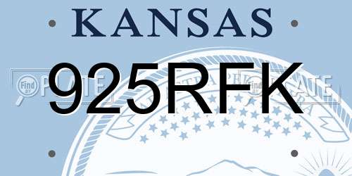 925RFK Kansas License Plate