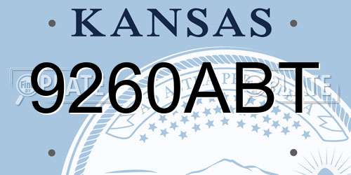 9260ABT Kansas License Plate