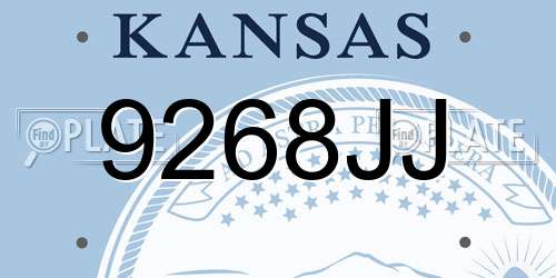9268JJ Kansas License Plate