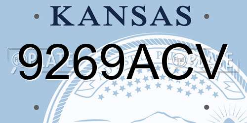 9269ACV Kansas License Plate