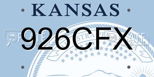 926CFX Kansas License Plate