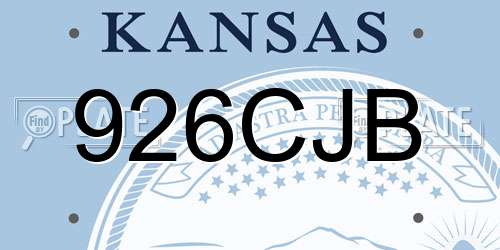 926CJB Kansas License Plate