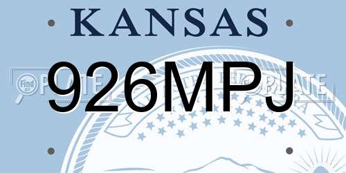 926MPJ Kansas License Plate