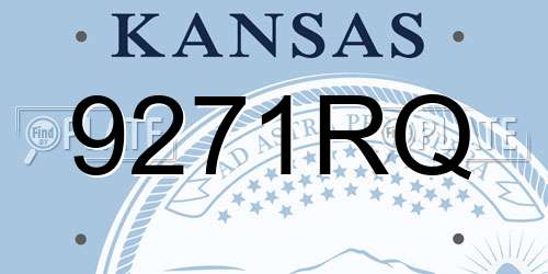 9271RQ Kansas License Plate