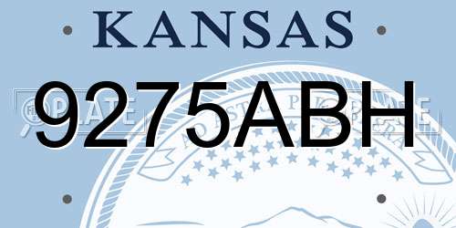 9275ABH Kansas License Plate