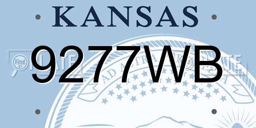 9277WB Kansas License Plate