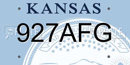 927AFG Kansas License Plate