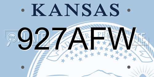 927AFW Kansas License Plate