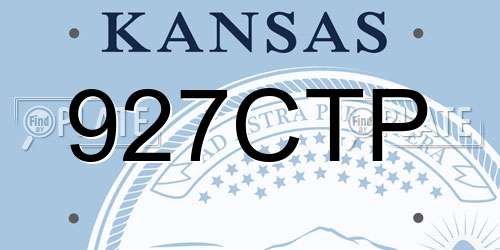 927CTP Kansas License Plate
