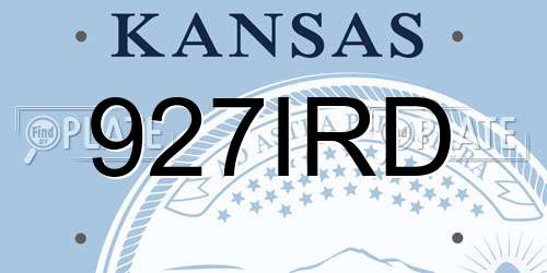 927IRD Kansas License Plate