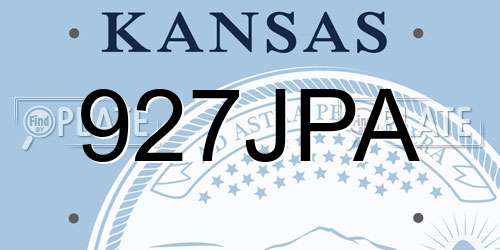 927JPA Kansas License Plate