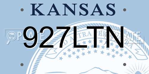 927LTN Kansas License Plate