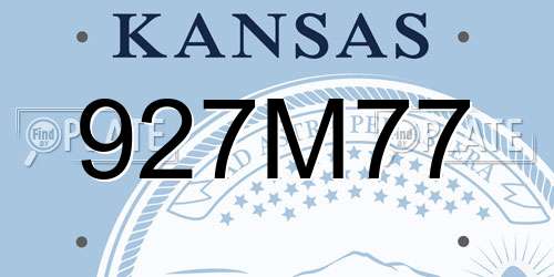 927M77 Kansas License Plate