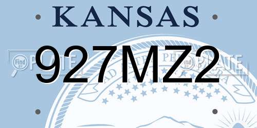 927MZ2 Kansas License Plate