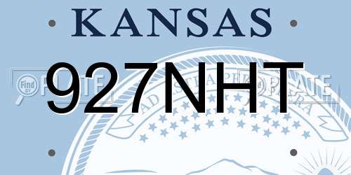 927NHT Kansas License Plate