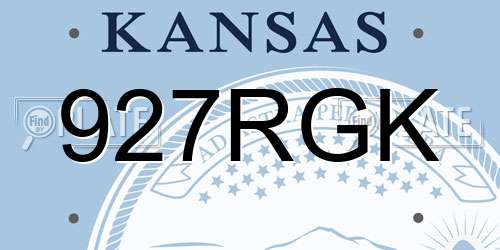 927RGK Kansas License Plate