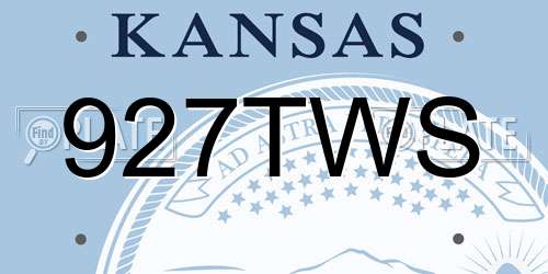 927TWS Kansas License Plate