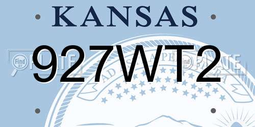 927WT2 Kansas License Plate